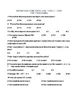 Đề thi Violympic Tiếng anh lớp 3 vòng 3